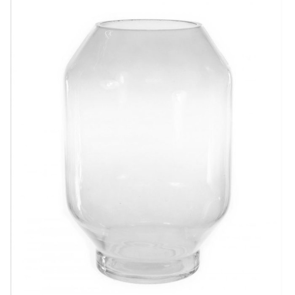 Clear Glass Lantern Vase 27cm Flower Vases